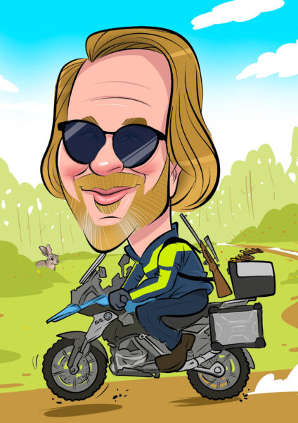 karikatyyri-moottoripyora
